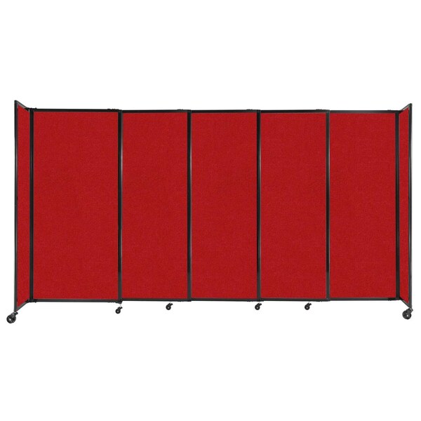 StraightWall Sliding Portable Partition 11'3" x 6' Red Fabric
